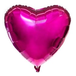Шар фольгированный "Сердце" 10 дюймов / Ярко-розовый