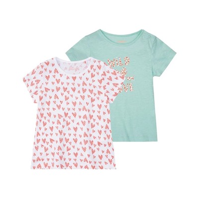 lupilu® Kleinkinder Mädchen T-Shirts, 2 Stück, aus reiner Baumwolle