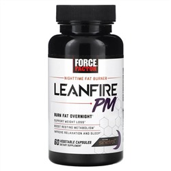 Force Factor, LeanFire PM, ночной сжигатель жира, 60 вегетарианских капсул