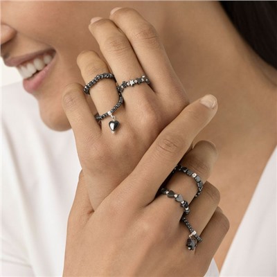 HEMATITE ELASTIC RING FLAT SPHERES