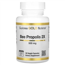 California Gold Nutrition, Прополис 2X, концентрированный экстракт, 500 мг, 90 растительных капсул