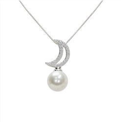 Collar con colgante - plata 925 - perla de agua dulce - Ø de la perla: 7 - 7.5 mm