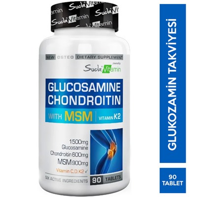 Suda Vitamin Glucosamine Chondroitin MSM 90 Tablet Glukozamin Kondrotin Takviyesi