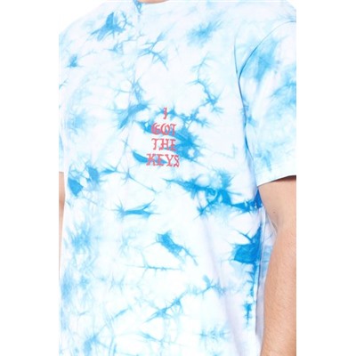 Мужская футболка Kreem Keys Tie Dye Tee с коротким рукавом в стиле Tie Dye Look 9163 Серая или синяя