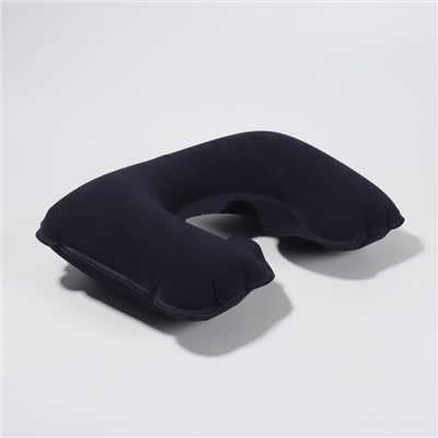 Подушка для шеи дорожная, надувная, 42 × 27 см, цвет синий