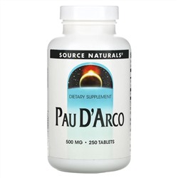 Source Naturals, кора муравьиного дерева, 500 мг, 250 таблеток (250 мг в 1 таблетке)