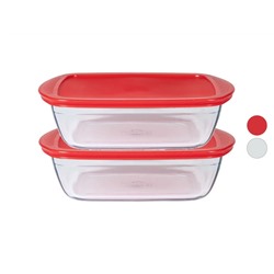 Прямоугольные контейнеры для хранения пищевых продуктов Pyrex® Daily, комплект из 2 шт., из боросиликатного стекла.