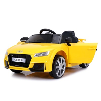 Электромобиль AUDI TT RS, EVA колёса, кожаное сидение, цвет жёлтый