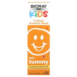 Bioray, Kids, NDF Tummy, смесь из 11 штаммов пробиотиков, со вкусом малины, 60 мл (2 жидк. унции)