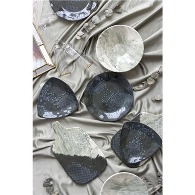 Тарелка керамическая «Стоун», 18 х 18 см, цвет темно-серый