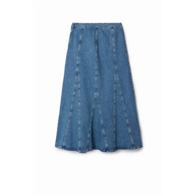 Long denim skirt