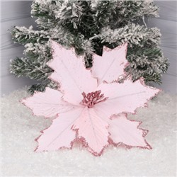 Украшение Цветок 30 см, текстиль, прищепка, цвет светло-розовый ЛЬДИНКА 231356