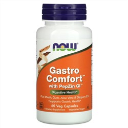 NOW Foods, Gastro Comfort с PepZin GI, 60 растительных капсул