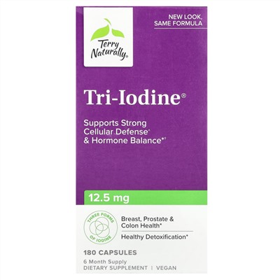 Terry Naturally, Tri-Iodine, 12,5 мг, 180 капсул