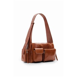 M leather pockets bag