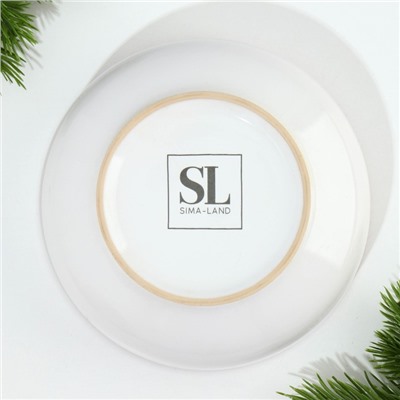 Глубокая тарелка керамическая «Новогодняя сказка», 14.5 см, цвет белый