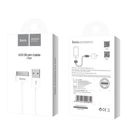 Кабель USB - 30pin 1м Hoco X23 - Белый, 5.00
                1