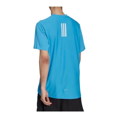 Спортивная футболка adidаs Design 4 Training Heat.Rdy Hiit Tee с сетчатыми деталями на спине, рубашка для фитнеса HJ9776 синего цвета