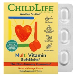 ChildLife Essentials, Multi Vitamin SoftMelts со вкусом натурального апельсина, 27 таблеток