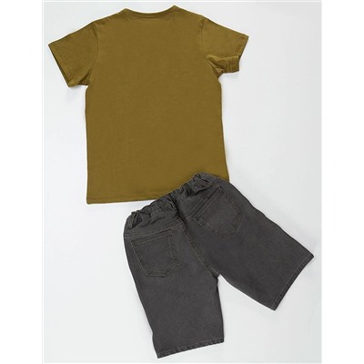 MSHB&G Комплект футболки и шорт для мальчика с текстовым принтом