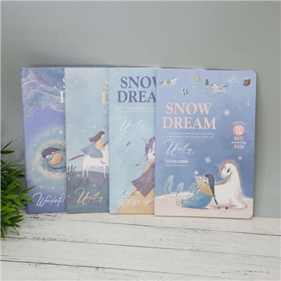 Блокнот (А5) "Snow dream", unicorn and girl hugging (12)