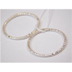 Серьги-конго из серебра 925 пробы С1159-3400817035-9 вес 0,90 алмазные грани, матирование