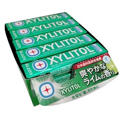 LOTTE Жевательная резинка XYLITOL без сахара со вкусом лайм и мята, БЛОК 20 уп * 14 подушечек