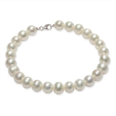 Pulsera - oro blanco 18 kt - perlas de agua dulce - Ø de la perla: 6.5 - 7.5 mm