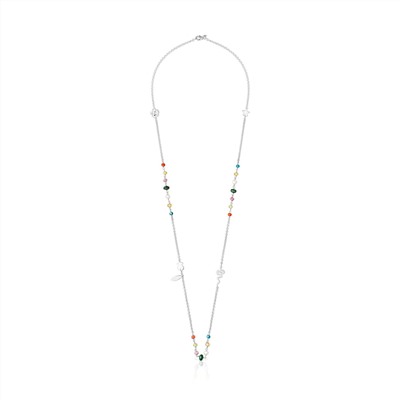 Collar largo Fragile Nature - plata 925/1000 (22 kt) - perla cultivada - rubí