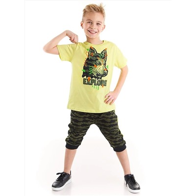 MSHB&G Explorer Wolf для мальчиков, футболка, комплект с капри и шортами