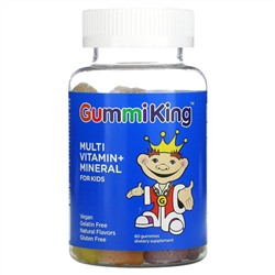 Гумми Кинг, мультивитамины и микроэлементы для детей, со вкусом клубники, апельсина, лимона, винограда, вишни и грейпфрута, 60 жевательных таблеток
