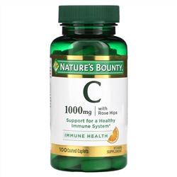 Nature's Bounty, Vitamin C with Rose Hips, 1,000 mg, 100 Coated Caplets