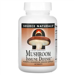 Source Naturals, Mushroom Immune Defense, комплекс из 16 грибов, 60 таблеток