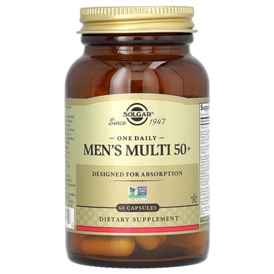 Solgar, One Daily Men's Multi, мультивитамины для мужчин старше 50 лет, 60 капсул