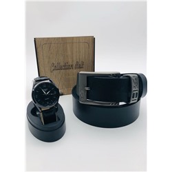 Подарочный набор для мужчины ремень, часы и коробка 2020571