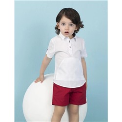 Ollie&Olla Белая рубашка для мальчика с карманом-кенгуру