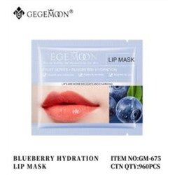Коллагеновая маска патч для губ c экстрактом черники Gegemoon Blueberry Lip Mask 1шт