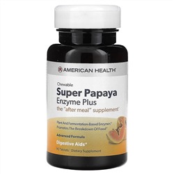 American Health, Super Papaya Enzyme Plus, папайя, 90 таблеток