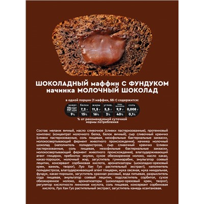 Набор маффинов без сахара «Ассорти 2.0» Rocky Muffin, 8 шт. по 55 гр
