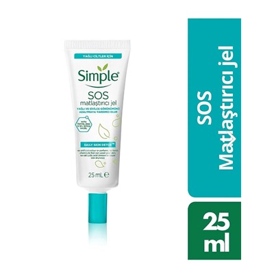 Simple Daily Skin Detox SOS Yağlı/Karma Ciltler İçin SOS Sivilce Jeli / Matlaştırıcı Jel 25 ml