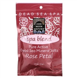 One with Nature, Dead Sea Spa, Mineral Salts, Spa Blend, Rose Petal, 2.5 oz (70 g)