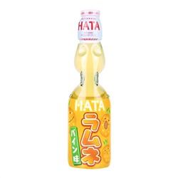 HATA KOSEN Напиток Ramune Pineapple РАМУНЕ газированный безалкогольный со вкусом Ананаса, 200 мл., стеклянная бутылка со стеклянным шариком