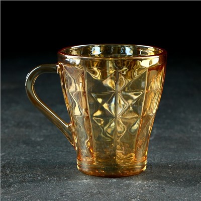 Кружка стеклянная «Кристалл», 250 мл, цвет золотой