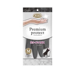 FAMILY PREMIUM PROTECT Виниловые перчатки средней толщины размер М, черно-розовые, 1 пара