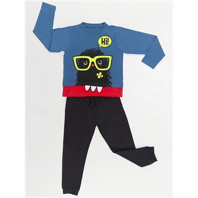Комплект спортивных штанов с футболкой Denokids Monster Boy