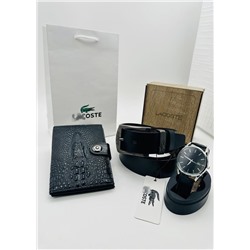 Подарочный набор для мужчины ремень, кошелёк, часы и коробка 2020561