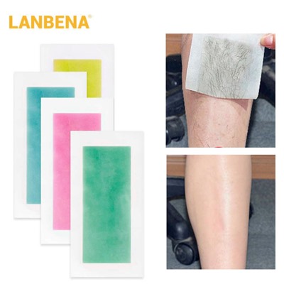 Lanbena Восковые полоски для быстрой депиляции ног и рук-1 шт размер 9*18 см.