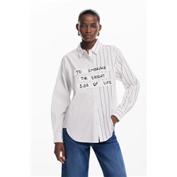 Striped shirt with phrase