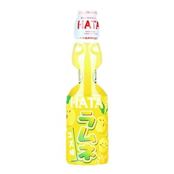 HATA KOSEN Напиток Ramune Yuzu РАМУНЕ газированный безалкогольный со вкусом Юдзу, 200 мл., стеклянная бутылка со стеклянным шариком