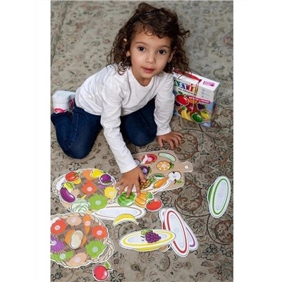Обучающая игра для детей пластик на липучках Фрукты и овощи